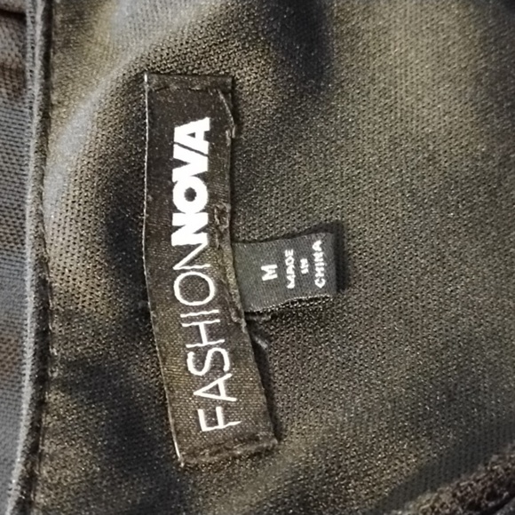 Fashion Nova Woman's Black One Sleeve Belted Mesh Jumpsuit, Size M - Picture 13 of 13